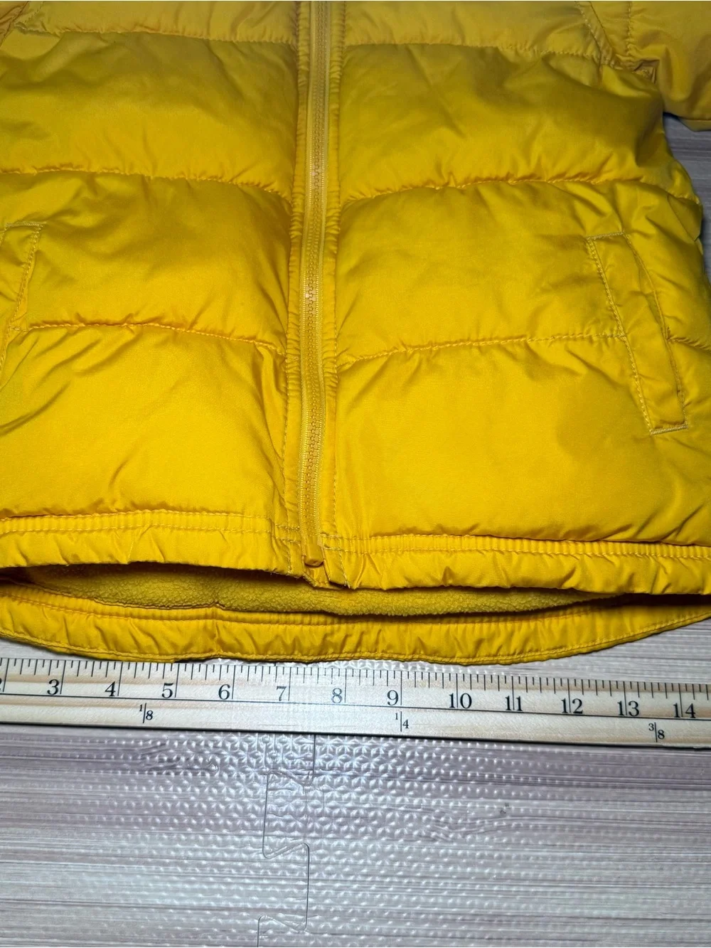 Old Navy 5T Toddler Yellow Puffer Coat Hooded Warm Fleece Lined Jacket